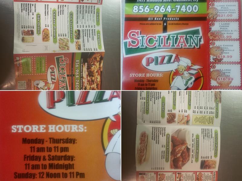 Sicillian Pizza Menu