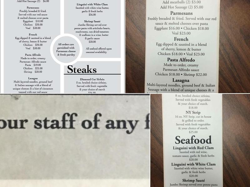 Rocco's Menu