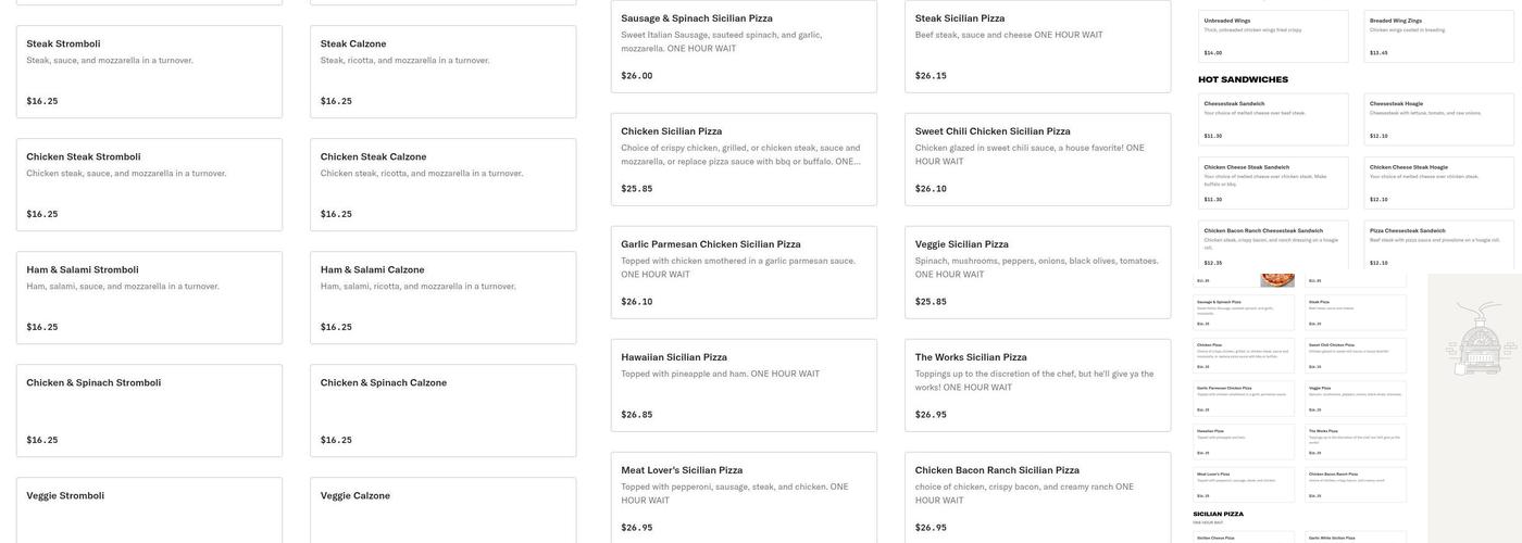 A Little Slice of New York Menu