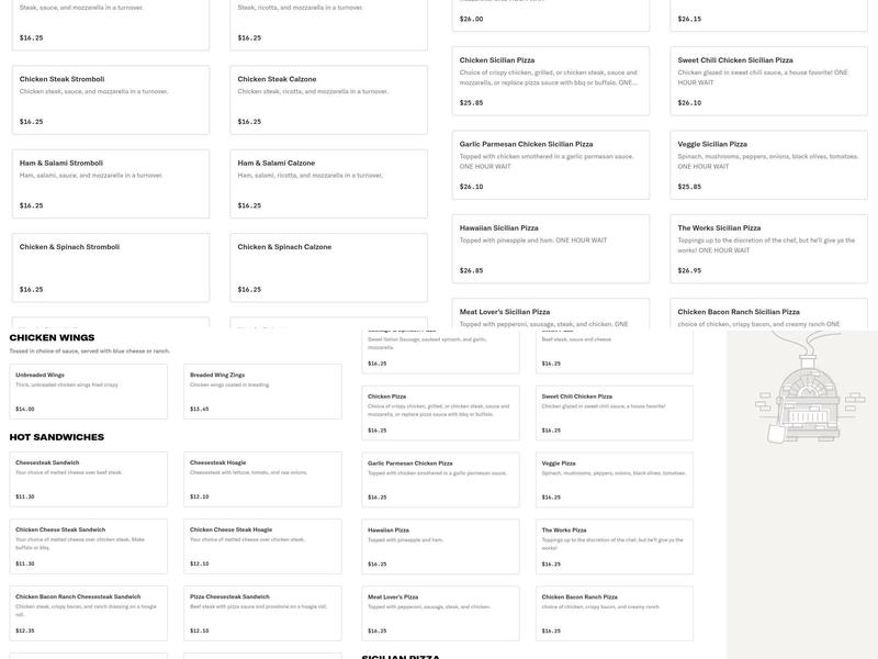 A Little Slice of New York Menu