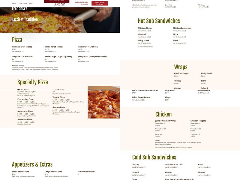 Lena's Pizza, Subs & Wings Menu