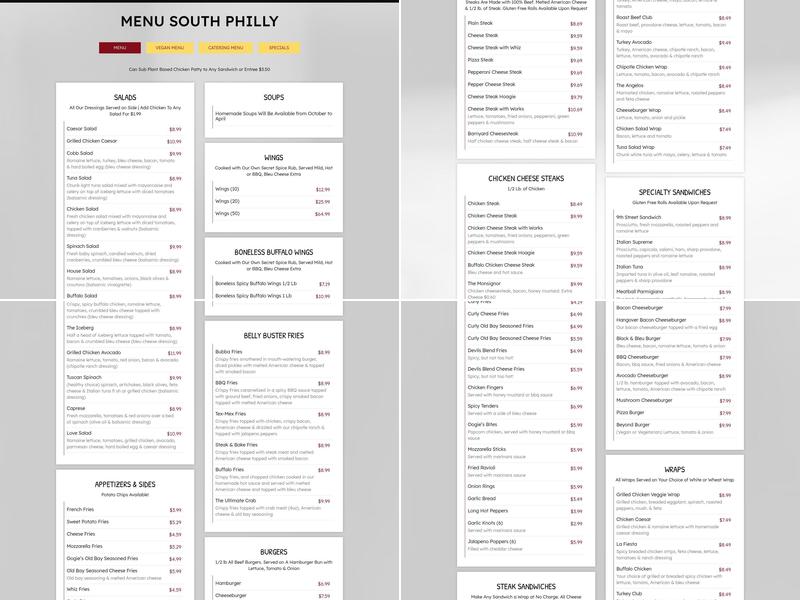 Uncle Oogie's Pizzeria & Specialty Sandwiches Menu