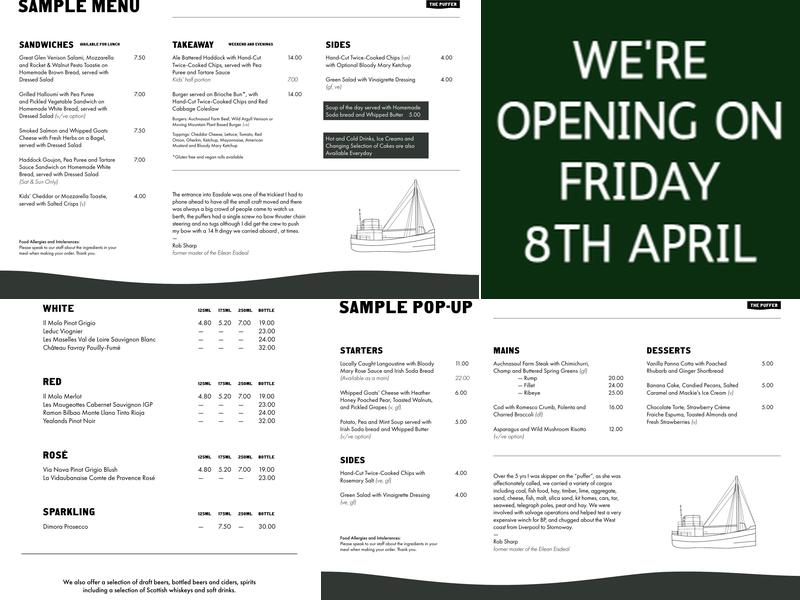 The Puffer Bar & Restaurant Menu