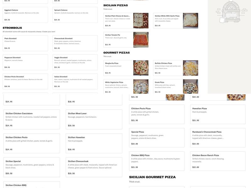 Randazzo's Pizzeria Menu