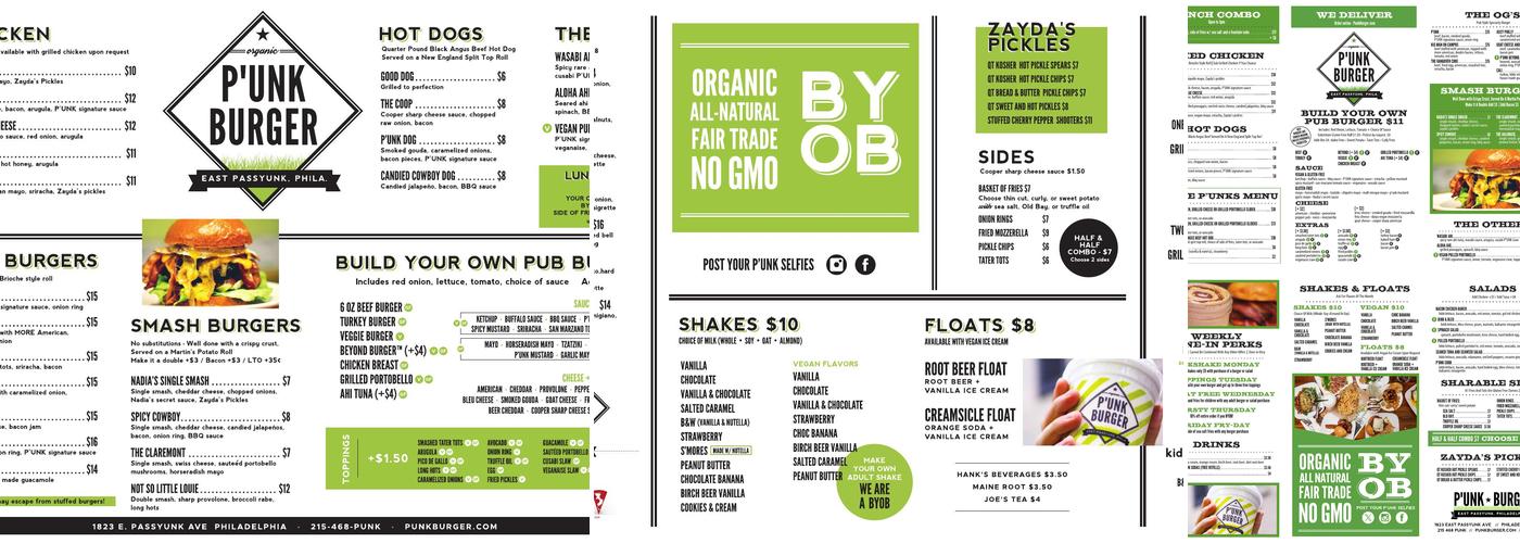 P'unk Burger Menu