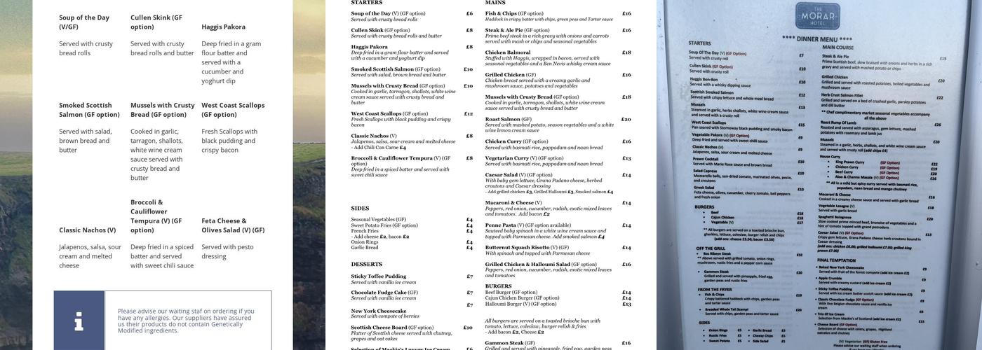 The Silver Sands Restaurant Menu