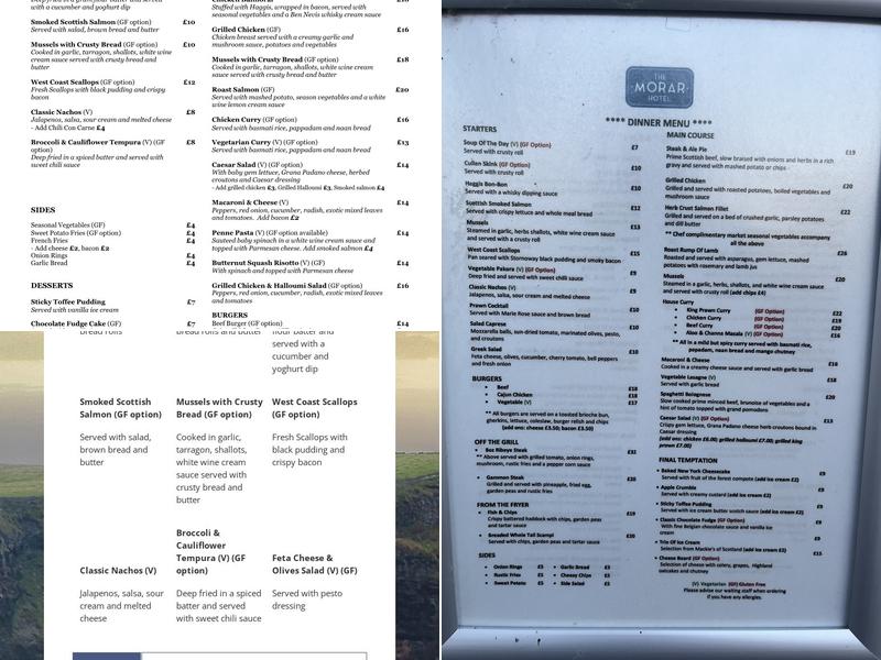 The Silver Sands Restaurant Menu