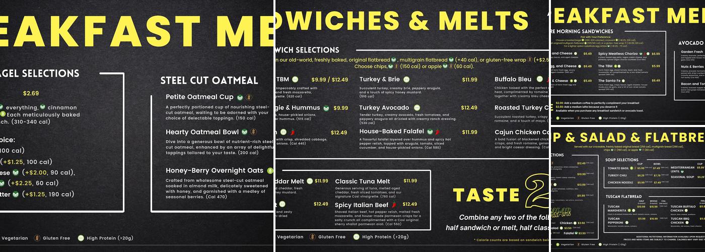 Cosi Menu