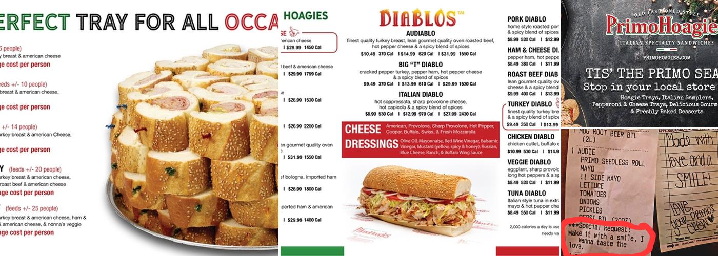 PrimoHoagies Menu
