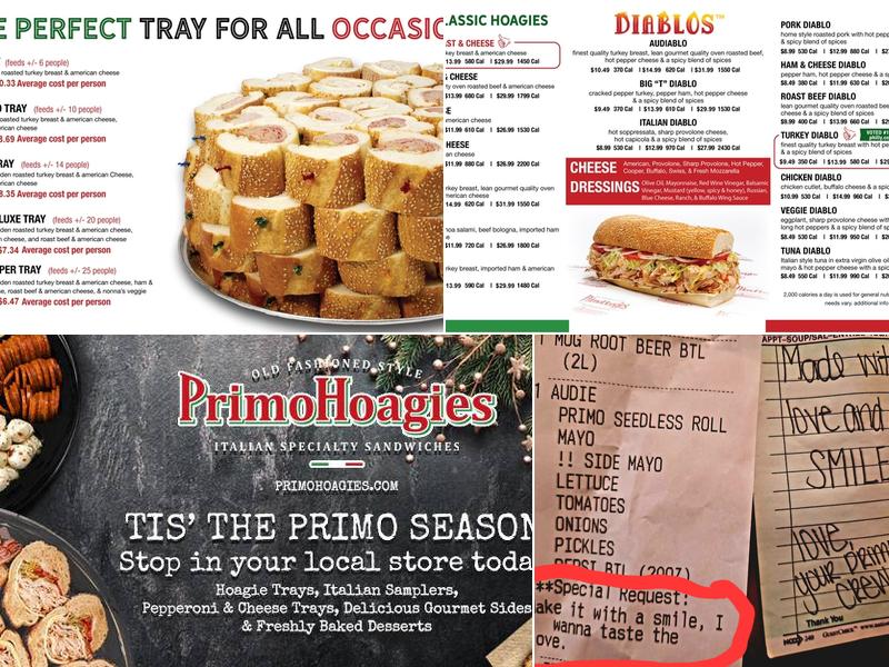 PrimoHoagies Menu