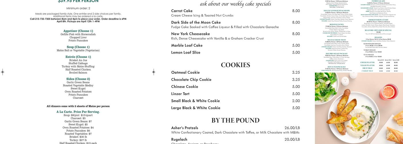 Schlesinger's Menu
