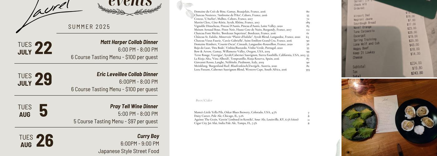 Laurel Restaurant Menu