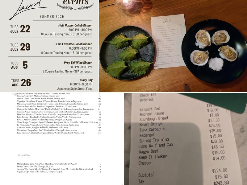 Laurel Restaurant Menu