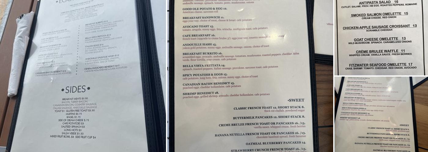 Fitzwater Cafe Menu