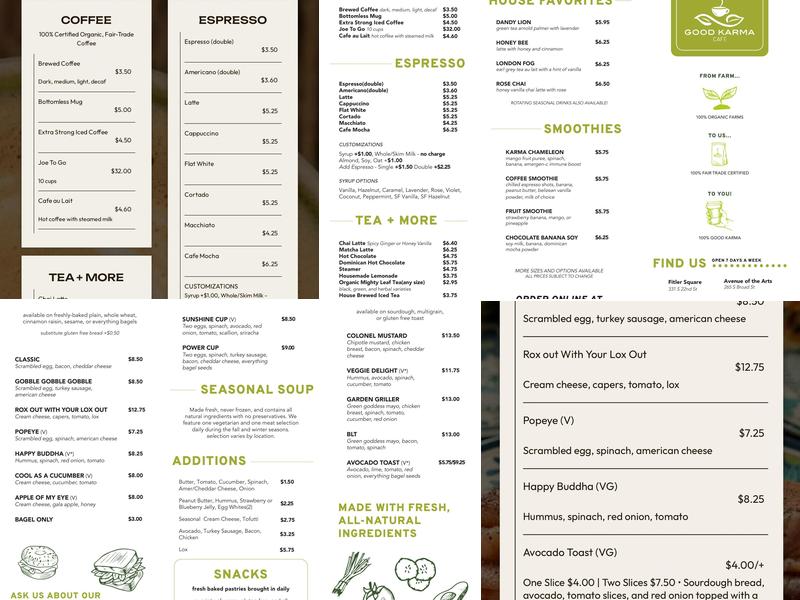 Good Karma Cafe Menu