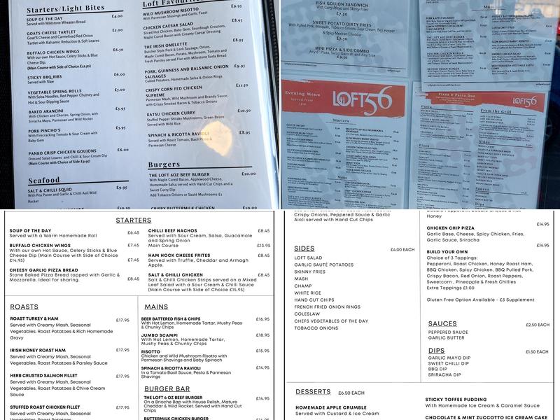 Loft 56 Menu