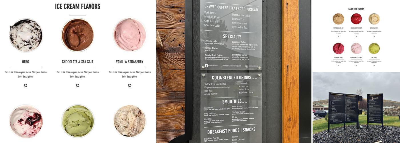 Silver King Coffee Menu