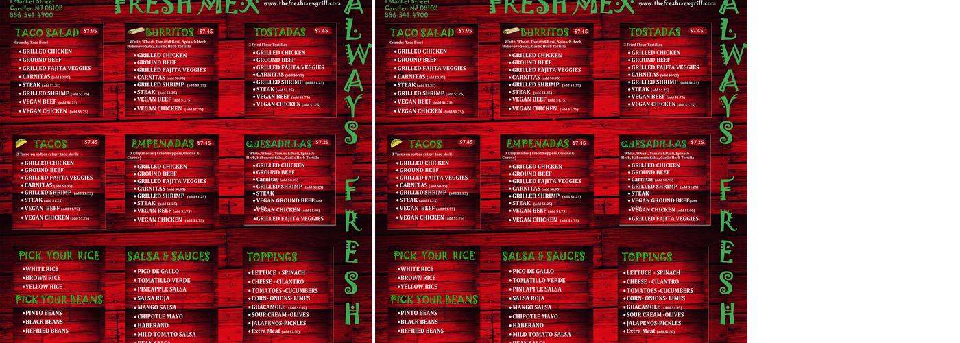 Fresh Mex Menu