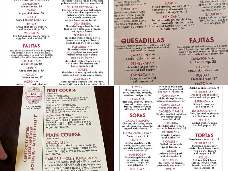 Las Bugambilias Menu