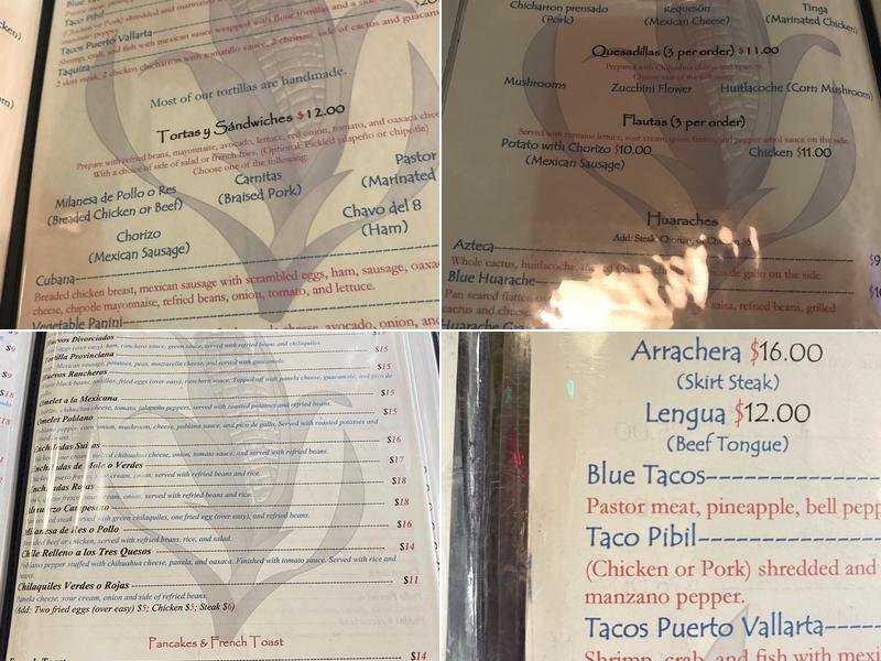 Blue Corn Restaurant and Bar Menu