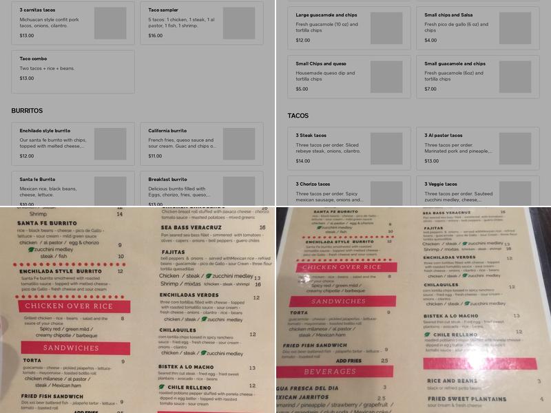 Nora's Kitchen Menu