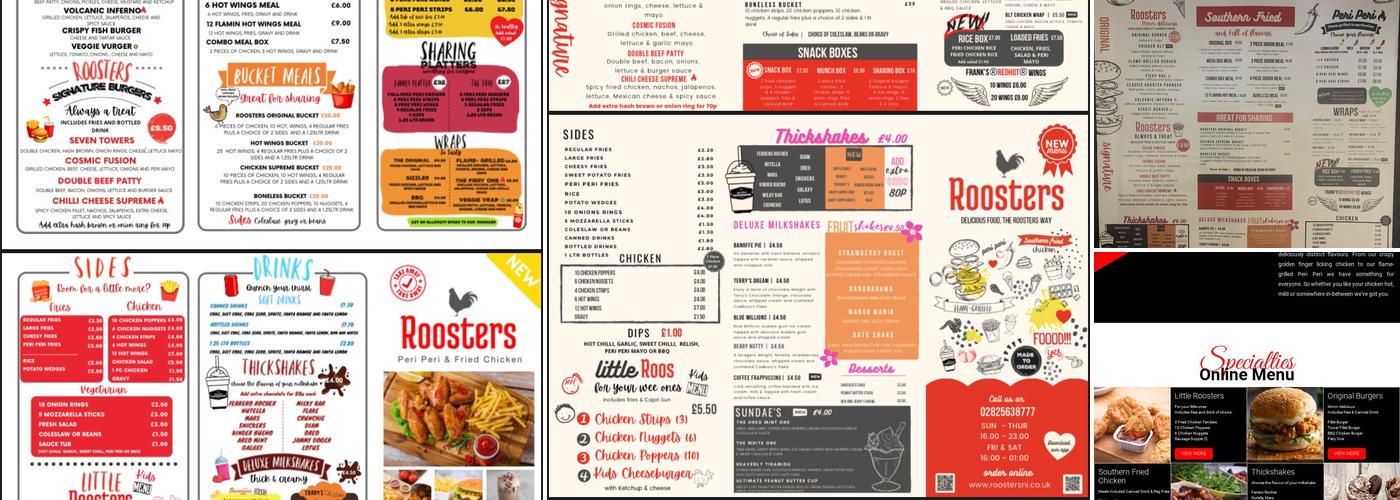 Roosters Menu