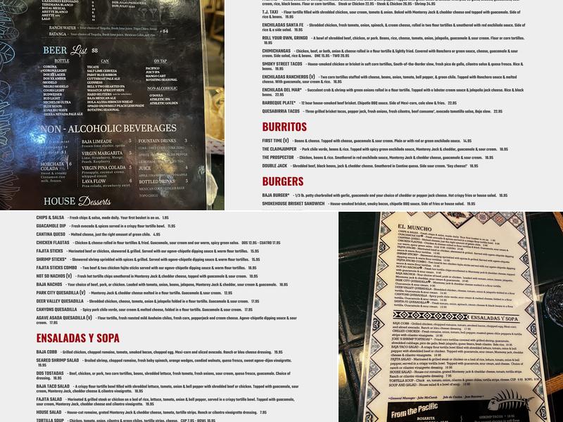 Baja Cantina Menu