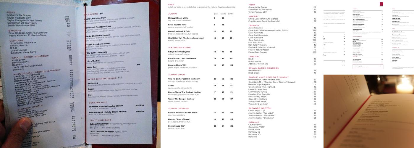 Buddakan Menu