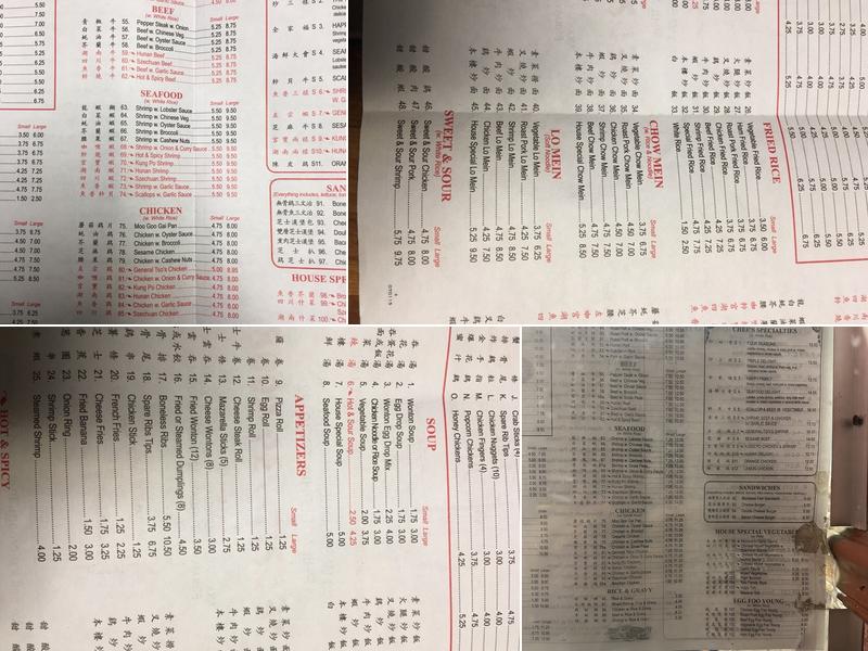 Ming River Chinese Restaurant Menu