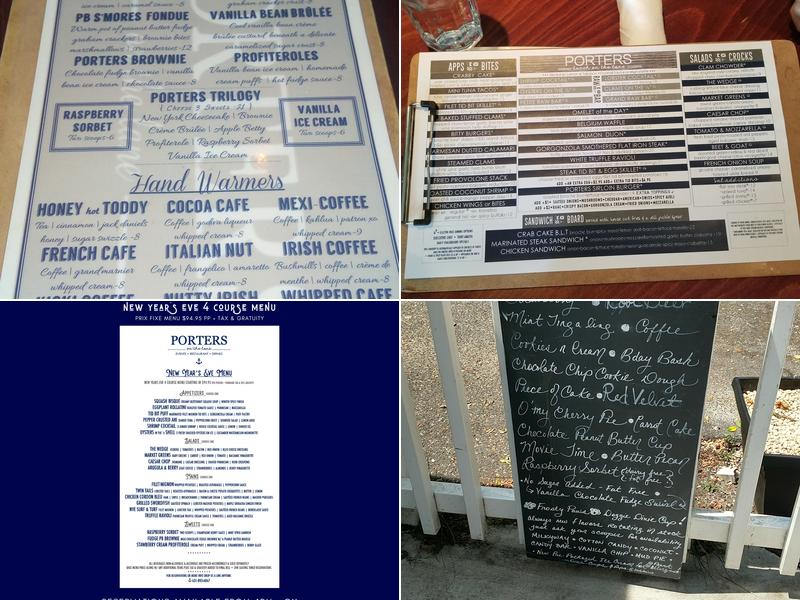 PORTERS on the lane Menu