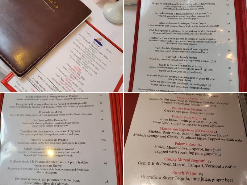 Pierre's Menu