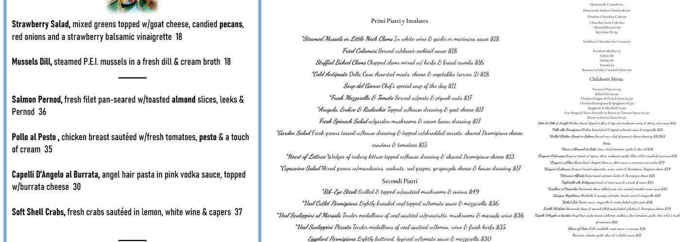 Il Capuccino Menu