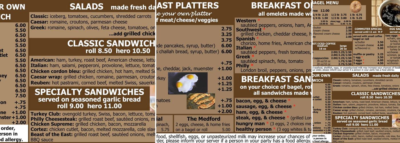 Best Bagels Around Menu