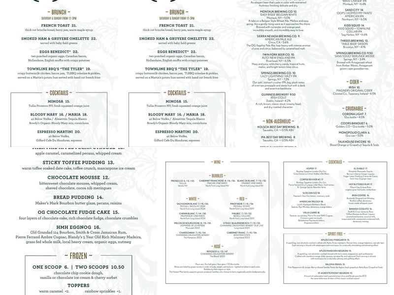 Rowdy Hall Menu