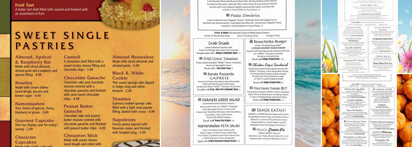 Ponzio's Diner-Bakery-Bar Menu