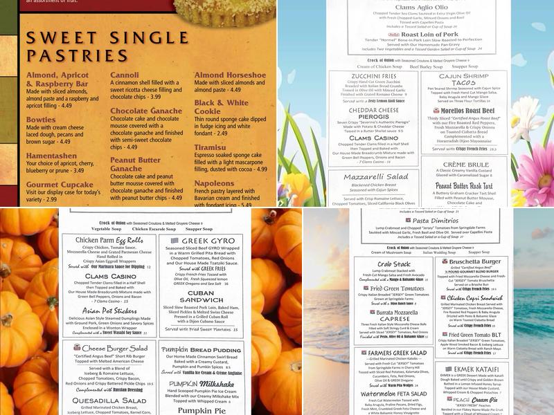 Ponzio's Diner-Bakery-Bar Menu