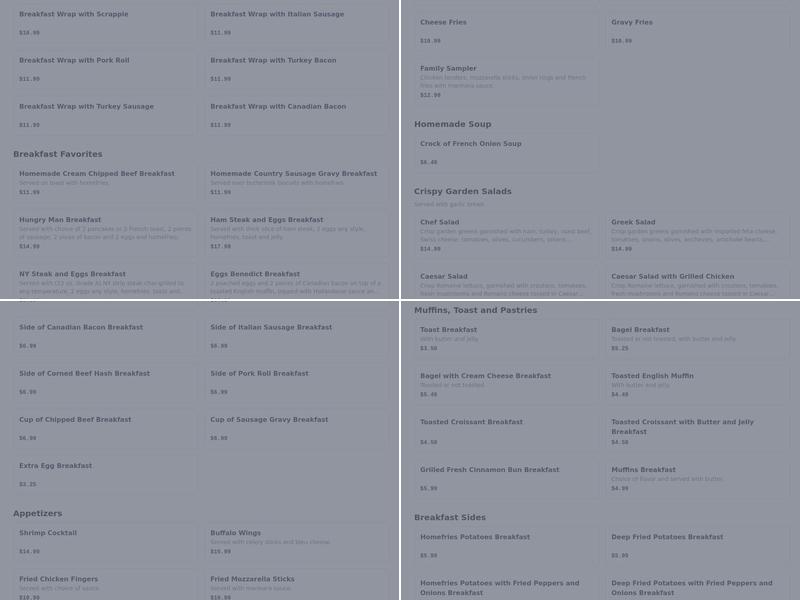 Cinnaminson Diner Menu