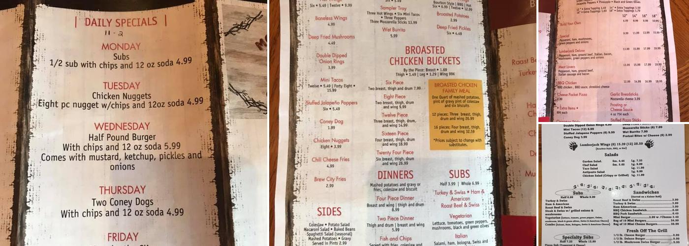 Mcgregor's Country Store & Pizzeria Menu