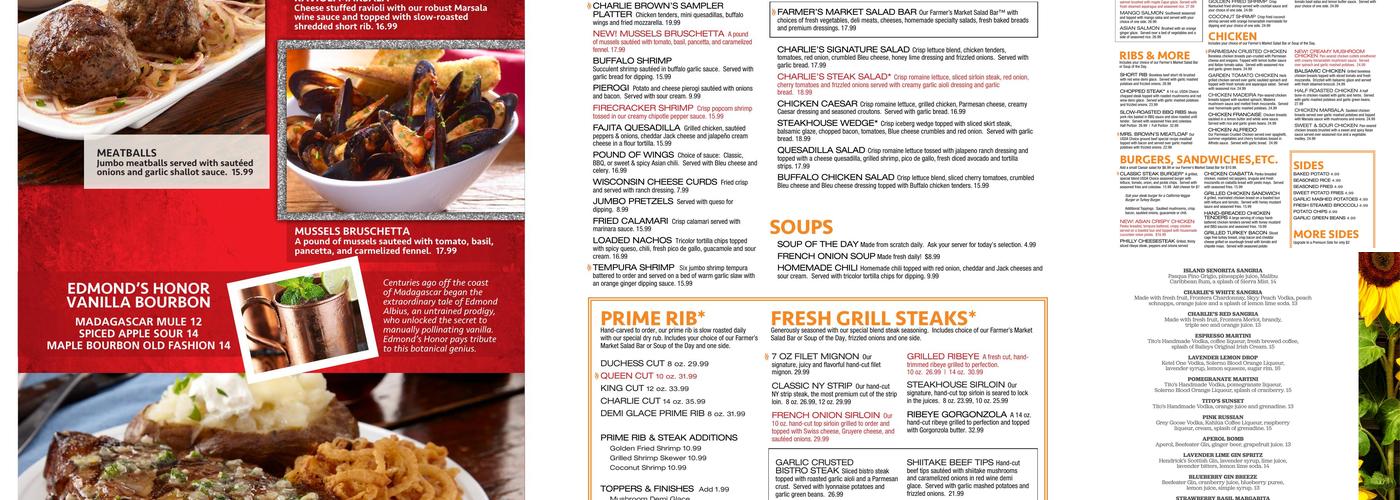 Charlie Brown's Fresh Grill Menu