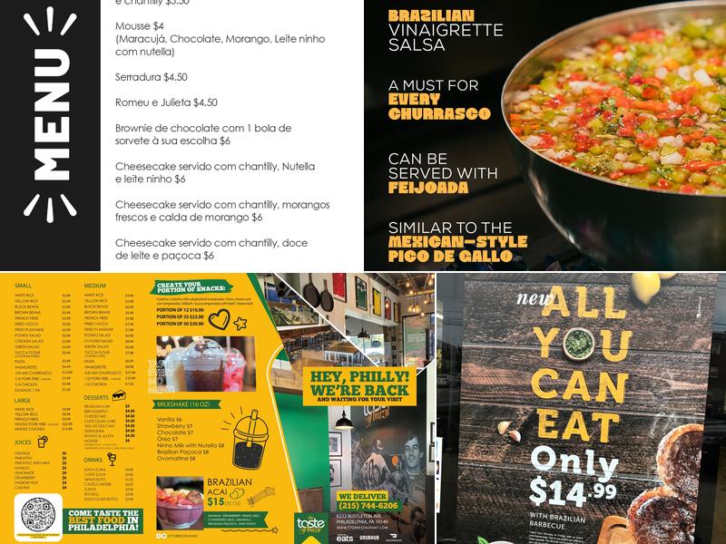 The Taste of Brazil Menu