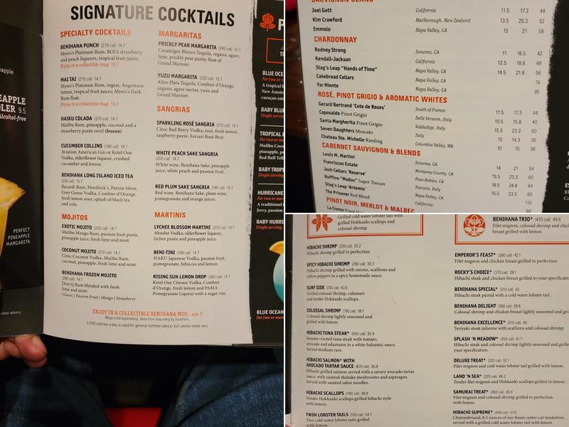 Benihana Menu