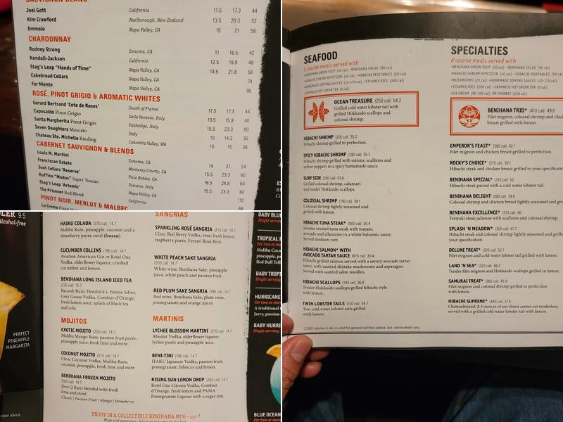 Benihana Menu