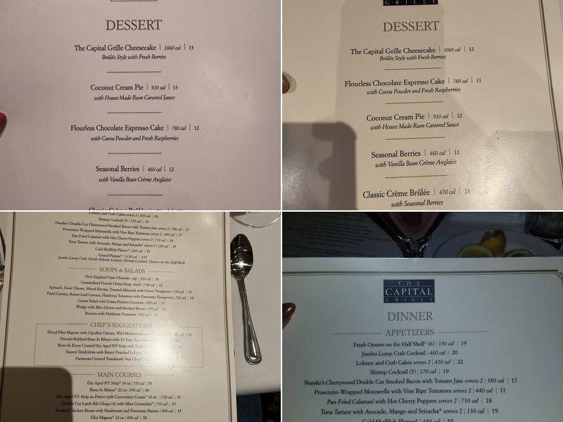 The Capital Grille Menu