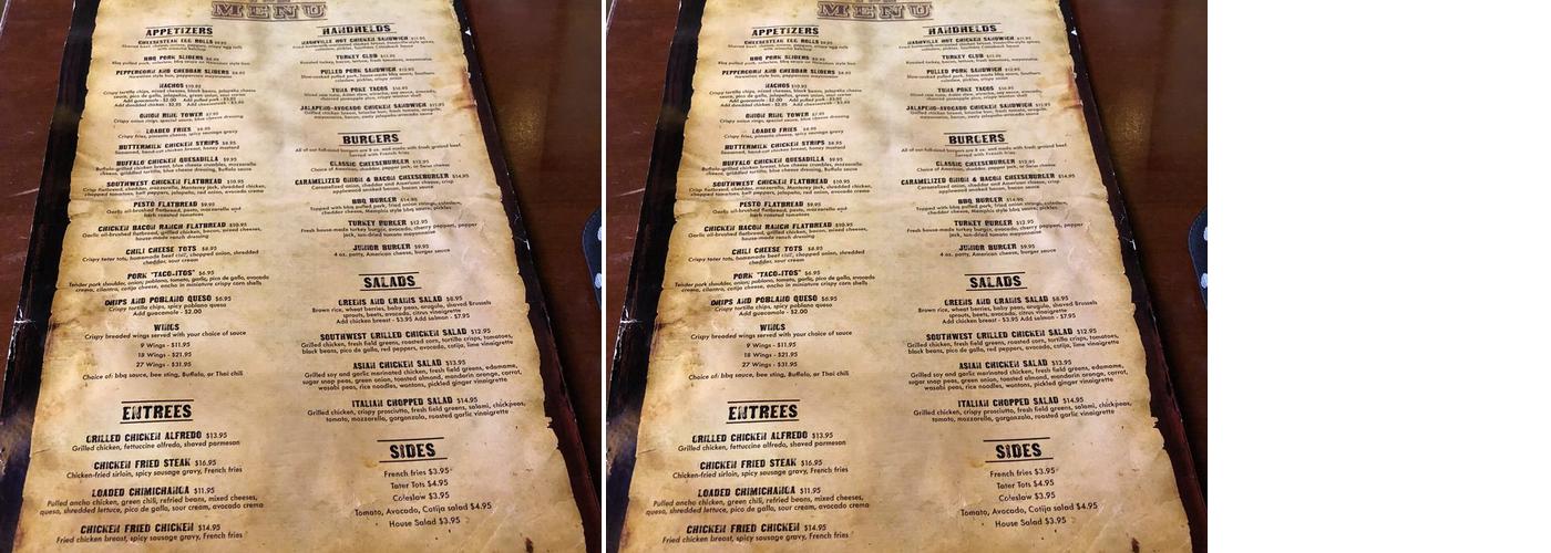 PBR Philly at Xfinity Live! Menu