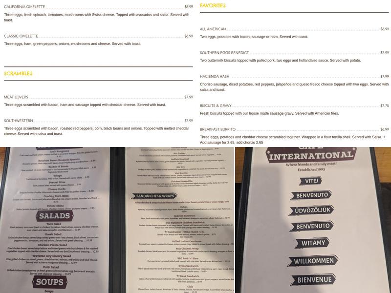 Cafe International Menu