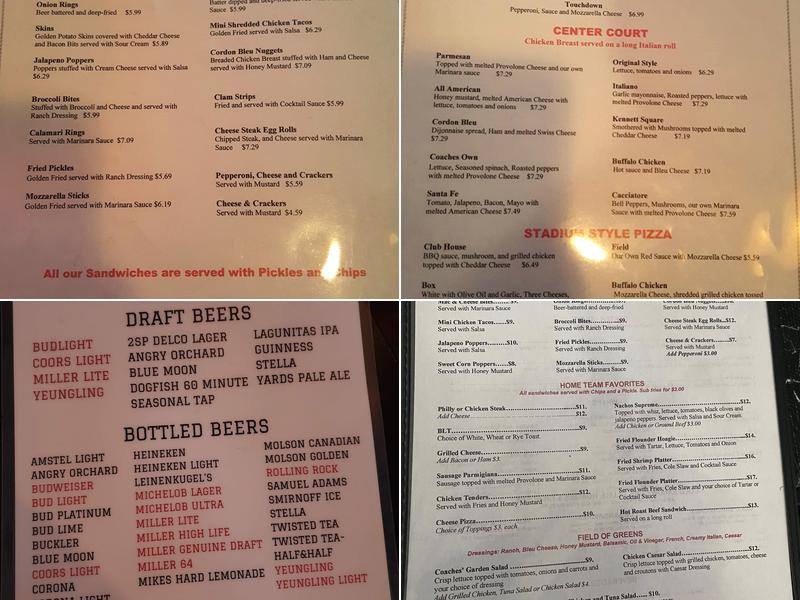 Coaches Bar and Grille Menu