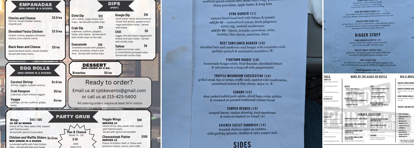 Cedar Point Bar & Kitchen Menu
