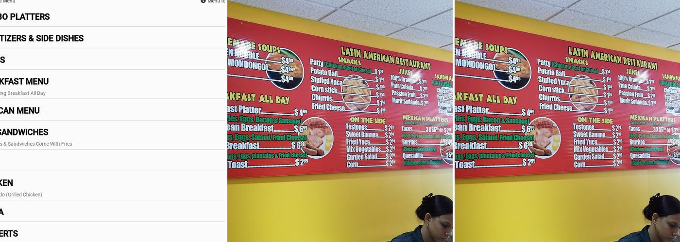 Latin American Restaurant Menu