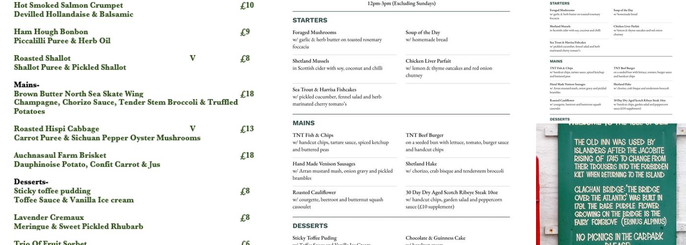 Tigh An Truish Menu