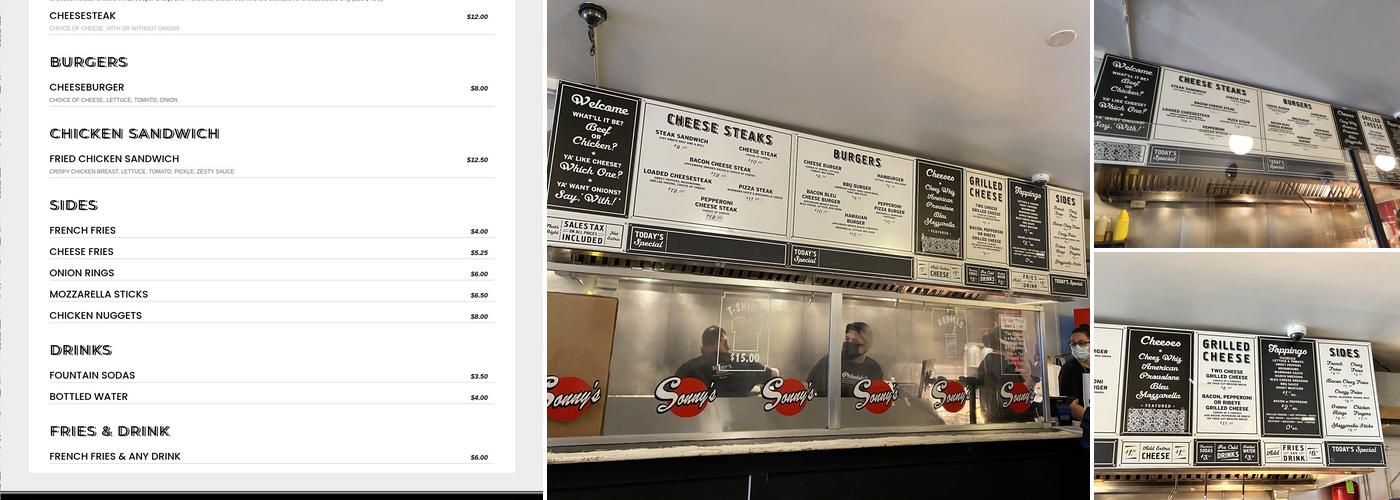 Sonny's Famous Steaks Menu